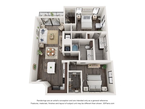 Edge at Flagler Village apartments in Fort Lauderdale Florida photo of two bedroom foorplan